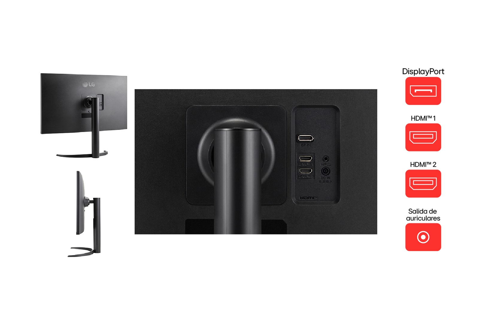 Monitor LG UltraFine™ 4K HDR entradas